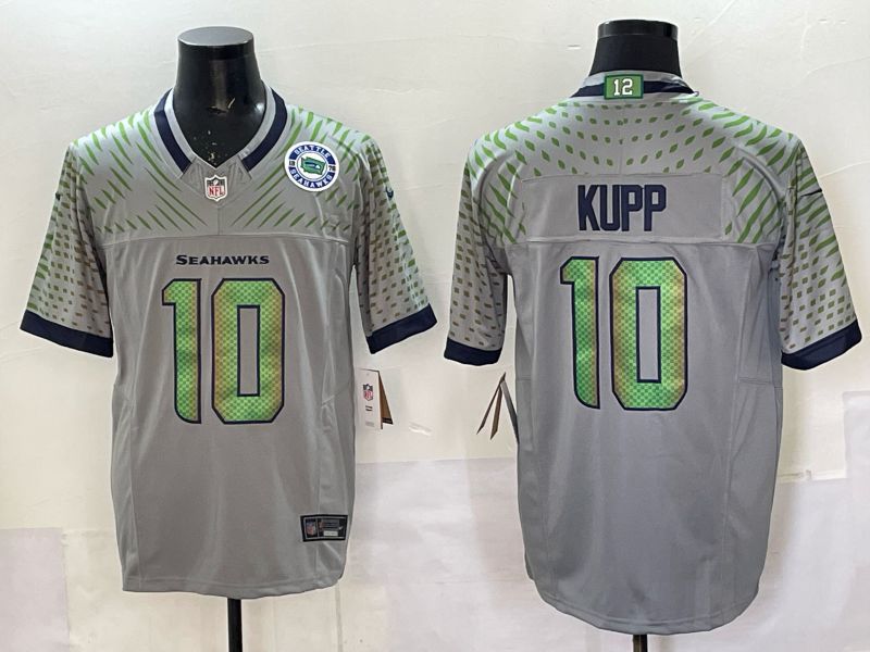 Men 2025 Seattle Seahawks #10 Kupp Grey 5th generation Throwback Nike Limited NFL Jersey style 03->seattle seahawks->NFL Jersey